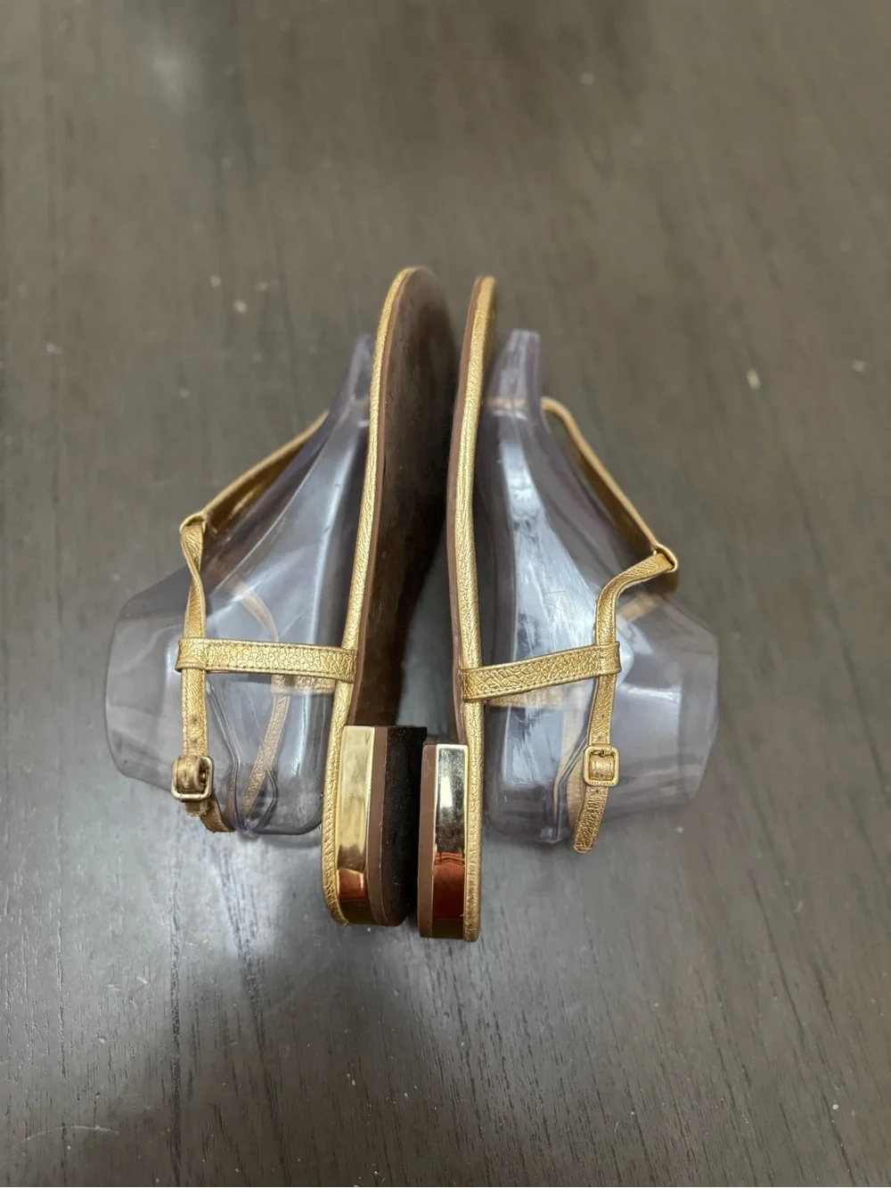 Tory Burch Designer Emmy Metallic Strappy Gold Women's Leather Sandals size W 10
